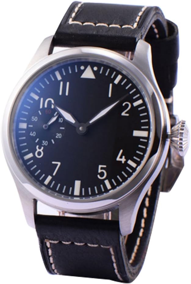 47mm parnis Big Vintage Black dial ST 6497 Mechanical Manual Wind Mens Watch PA-0111188