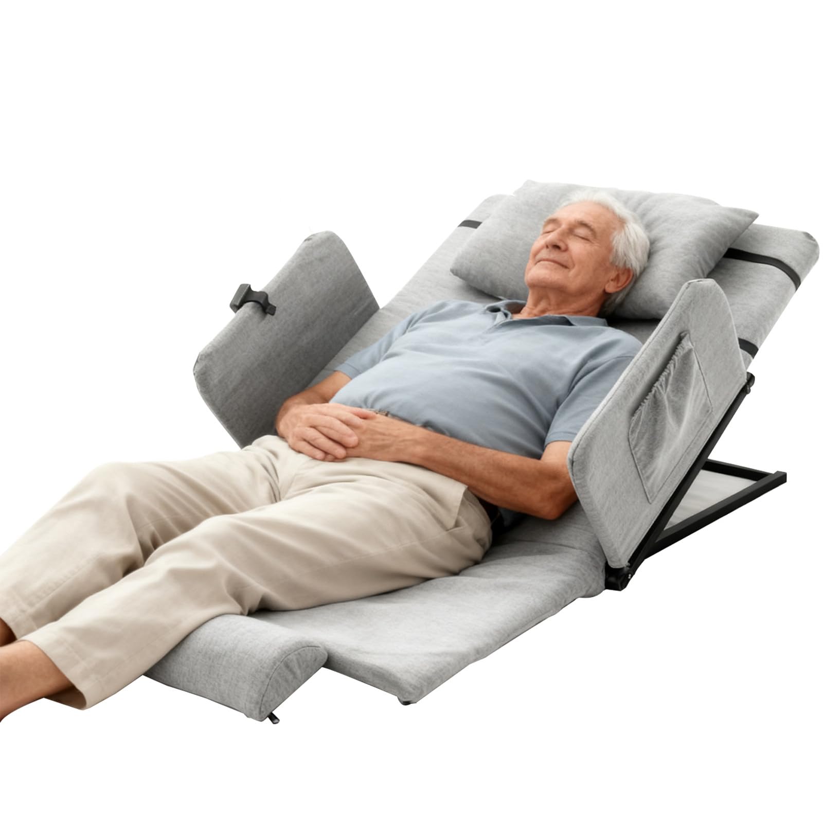 Electric Backrest for Medical,Heavy Duty Back Rest, Adjustable Lifting Bed Backrest,Portable Pillow Lifter for Neck Head and Lumbar Support HalfLengthwithBedRails