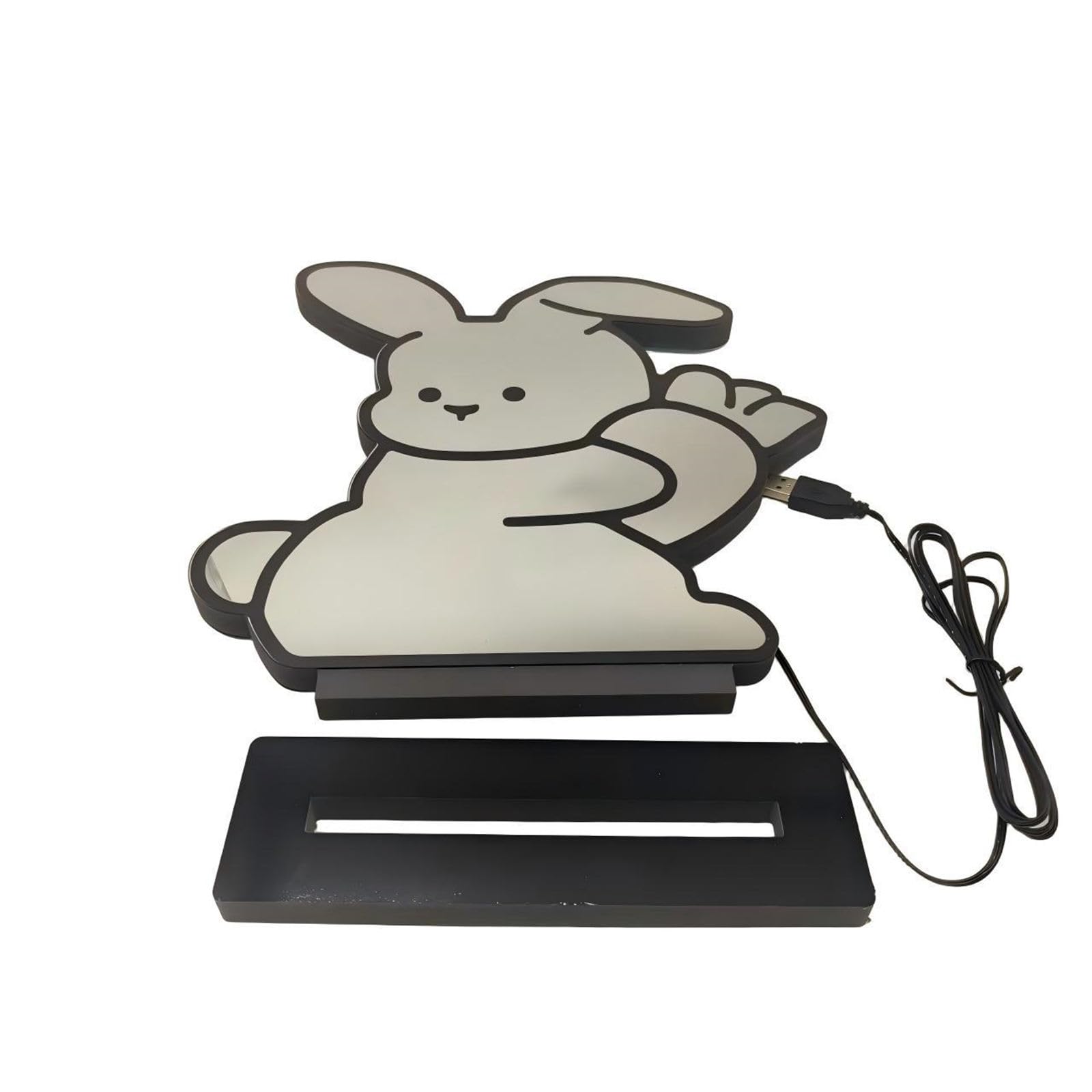Xjdzineq LED Home Decorative Light Rabbits Shape Desktop Ornament Tunnel Light with Soft Glowing Texture for Home Bedroom PVC Mood Lamp