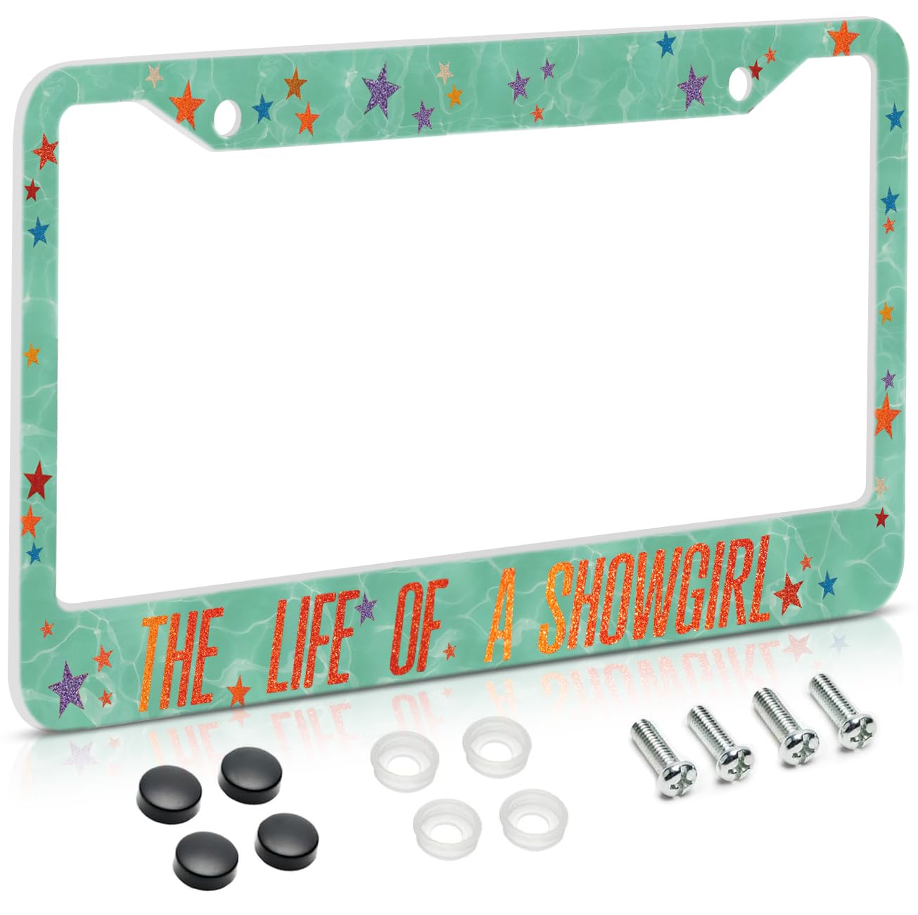 License Plate Frame for Car Showgirl Style Car Plate Frame with Screws for Standard Us Canada License Plate