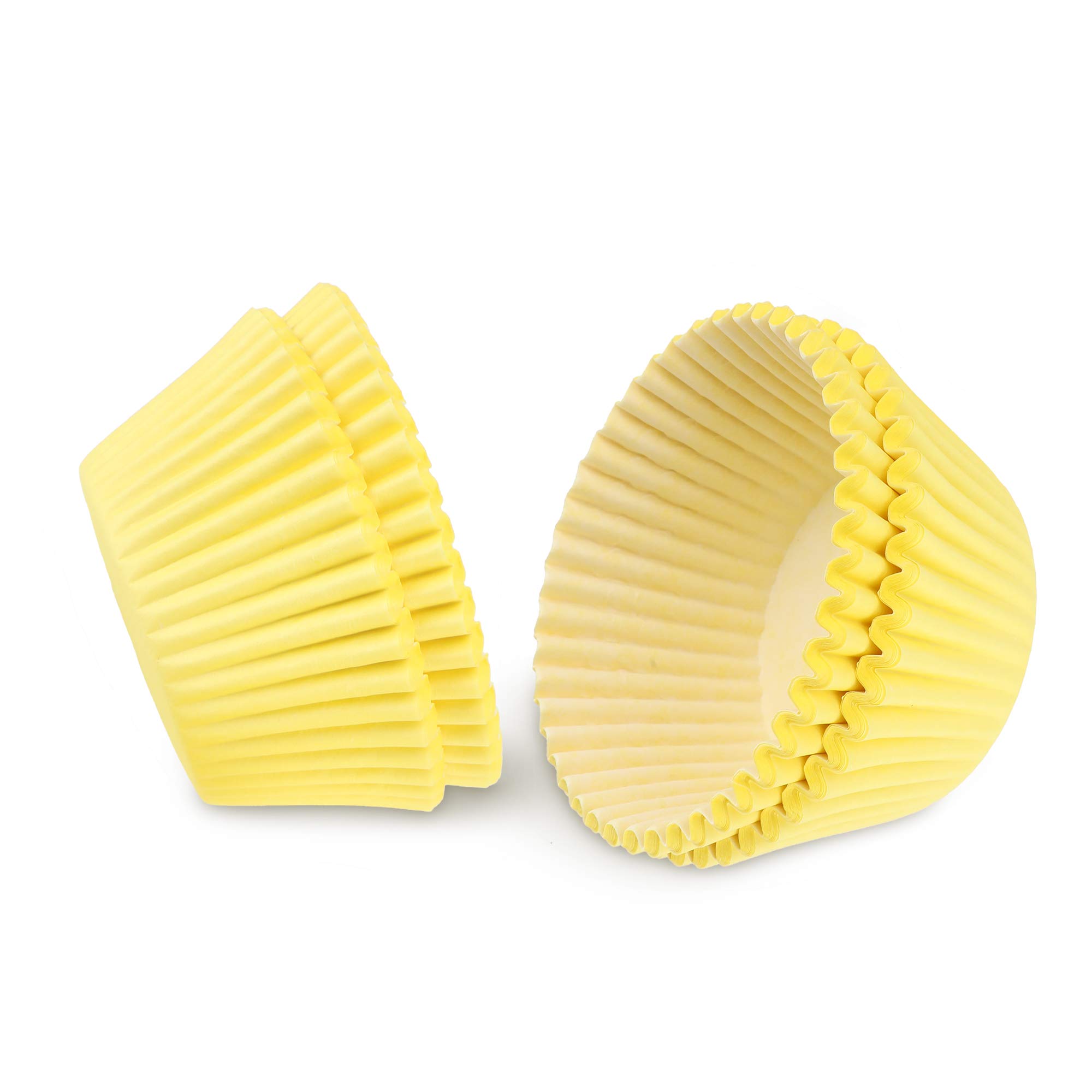 Moldes para magdalenas (100 unidades, papel antiadherente, para bodas, cumpleaños, baby shower o fiestas de vacaciones), color amarillo