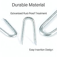 Vista 8 de Sukh 210 grapas de valla en U resistentes para cercas de alambre, grapas en U, clavos de valla en forma de U, grapas para postes de valla de madera