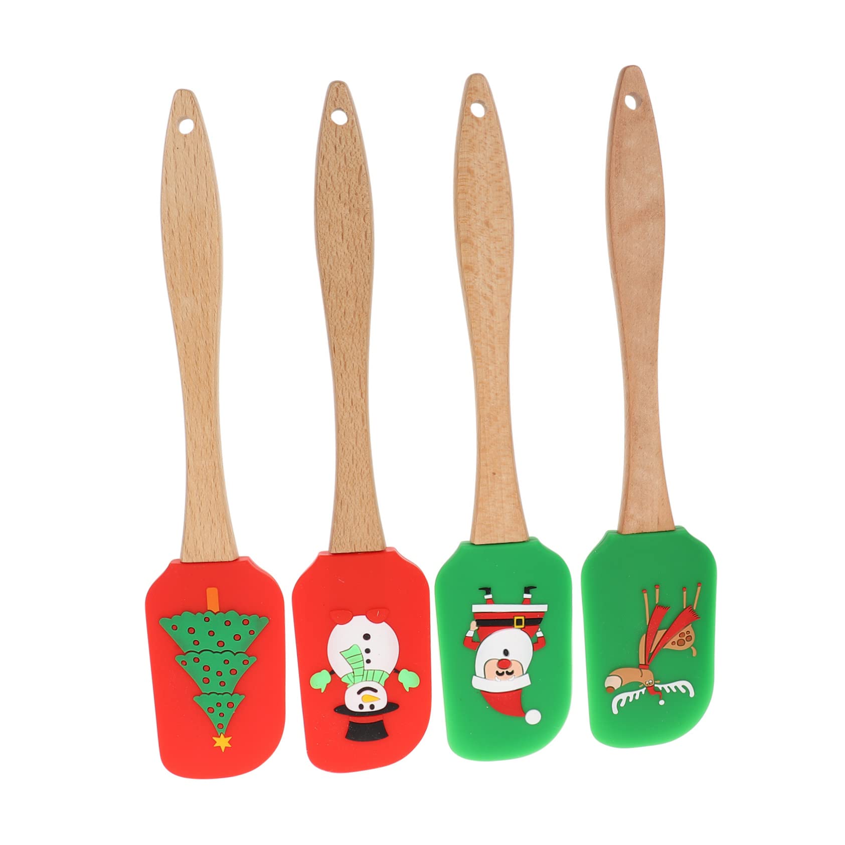 4 piezas Raspadores de Silicona para Crema con Mango Navideños Herramientas Ligeras y Fáciles de Usar para Repostería y Horneado Doméstico y Profesional