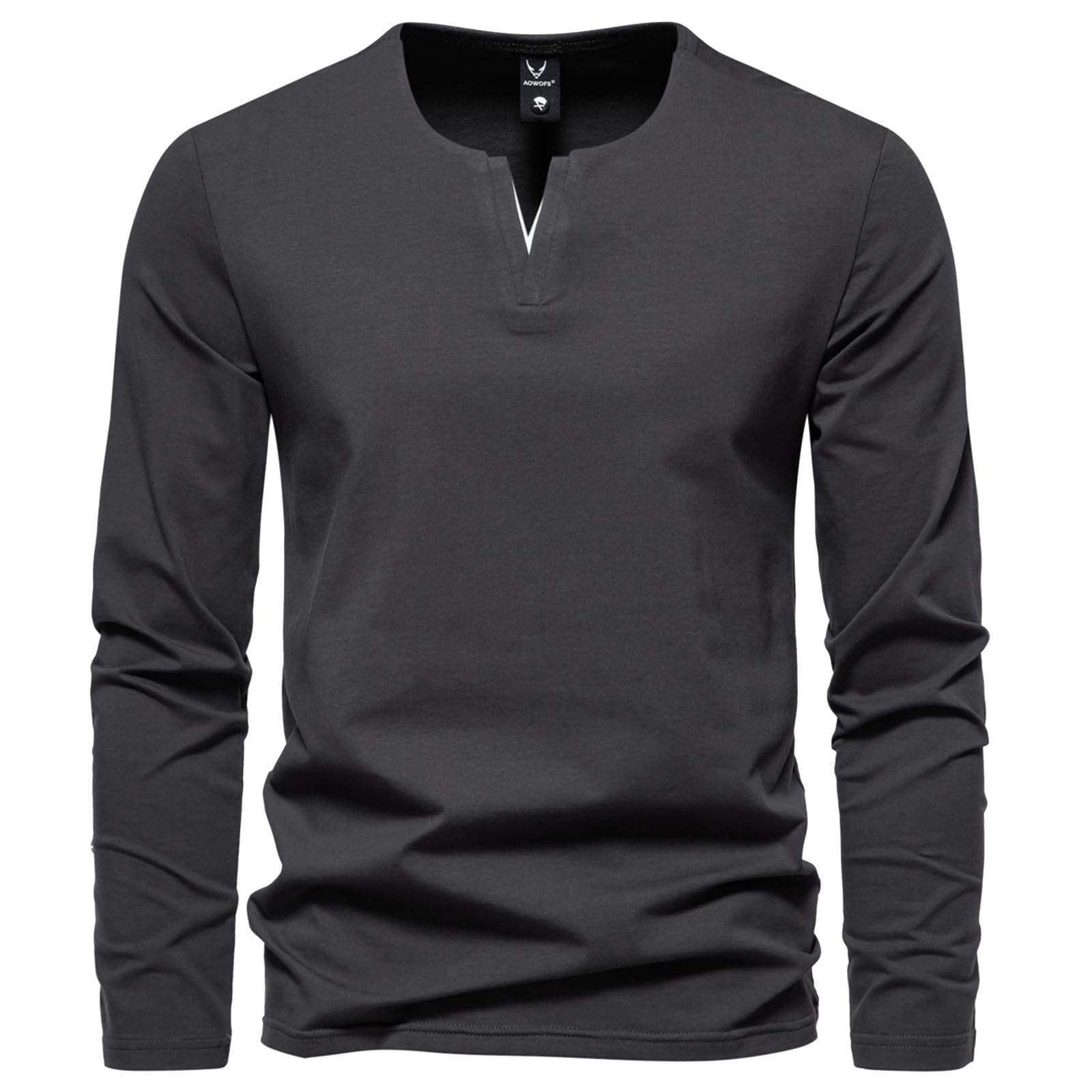 Tee shirt manche longue homme mode décontracté col v confortable - 6
