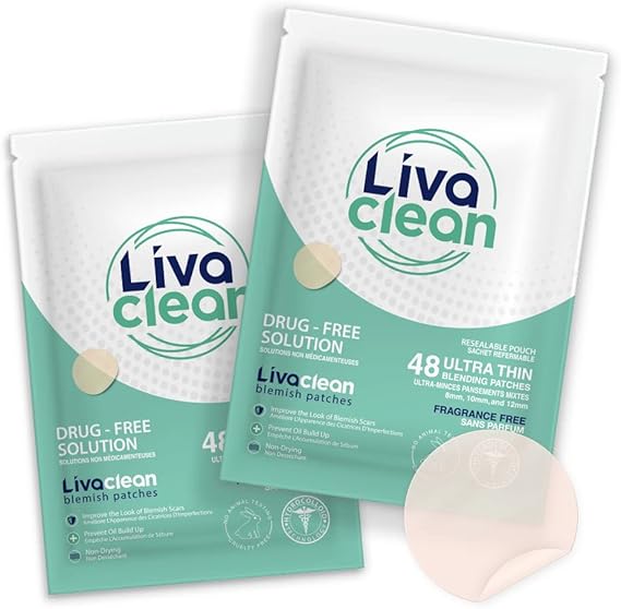 (96 CT) Livaclean Acne Patches Translucent Hydrocolloid Patches