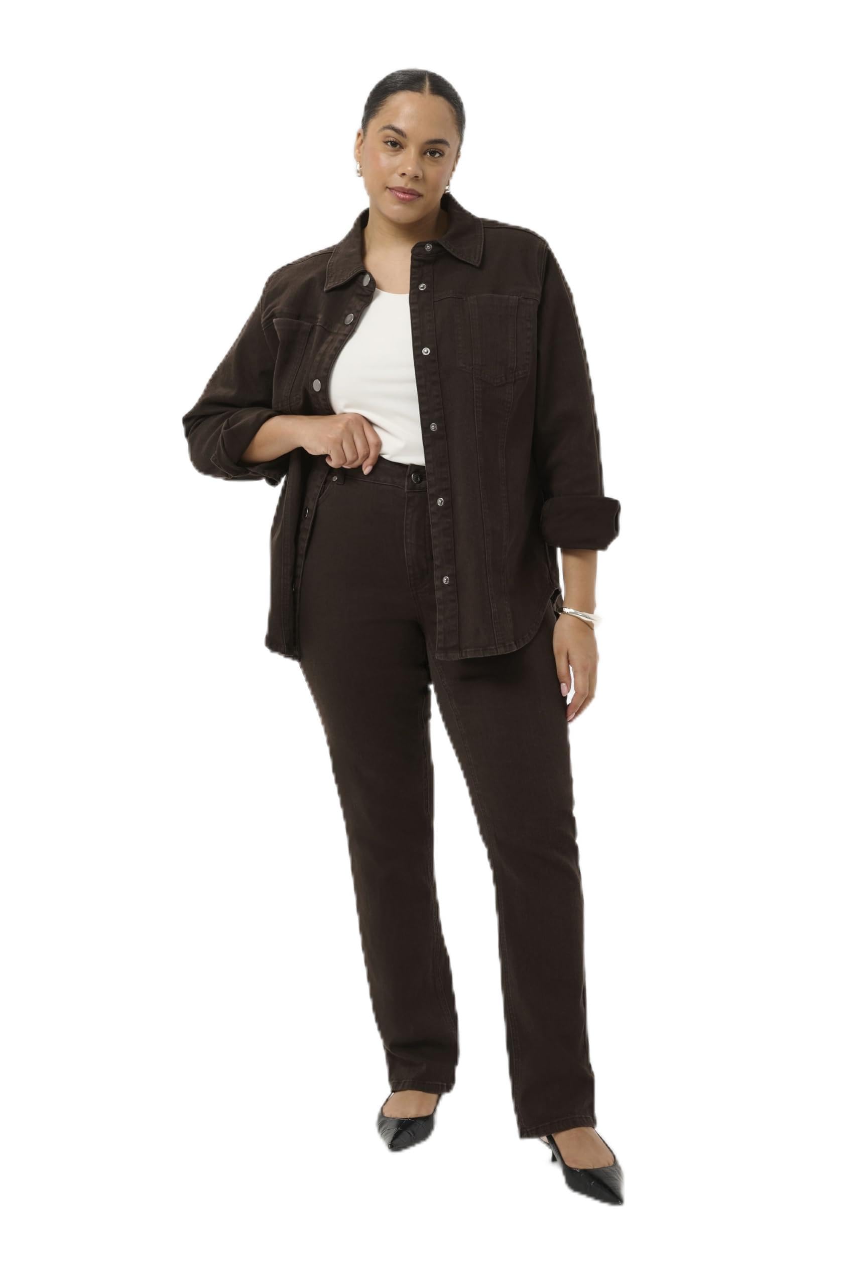 KAFFE CURVE Damen Jeans KCbree Hohe Taille