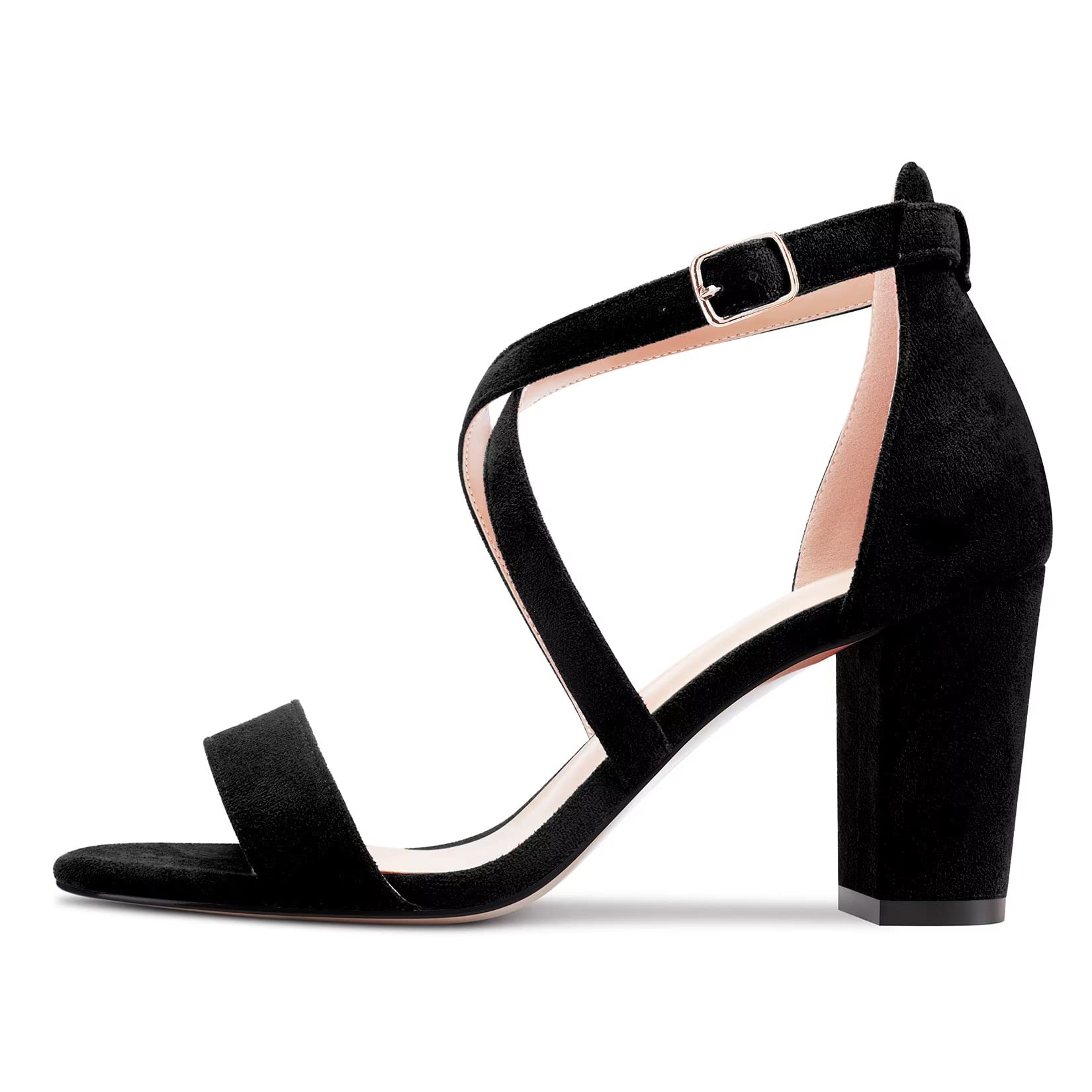Castamere Donna Chunky Blocco Alto High Tacco Heel Aperte sulla Punta Sandali Cinturino Incrociato Fibbia da Matrimonio Sexy Dress Scarpe