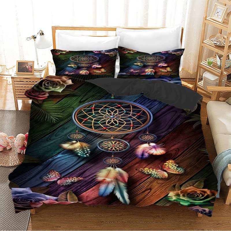 Parure de lit 90x190 enfant bohème en microfibre 110g avec sa taie d'oreiller