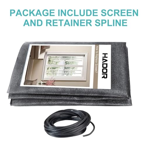 Hador Window Screen Replacement Kit, Ultra-Durable Diy 59" X 106" Screen Mesh Net Roll With 32 Ft Screen Retainer Spline, Gray Mesh Screen Repair Kit For Window/Screen Door/Patio/Sliding Door #TOP5