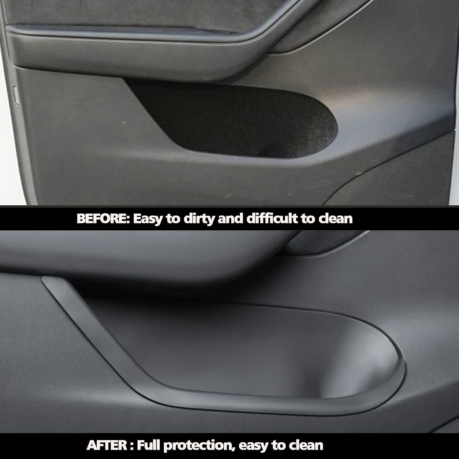 TOPABYTE 4PCS Door Side Storage Box Full Wrapped for Tesla Model 3 2017-2023 Door Organizer Tray Front & Rear Door Slot Pockets Door Protector Model 3 Accessories Anti-slip and Waterproof