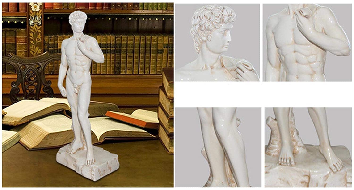 Amazon.co.jp: 彫刻 樹脂彫刻 卓上装飾 ミケランジェロのダビデ