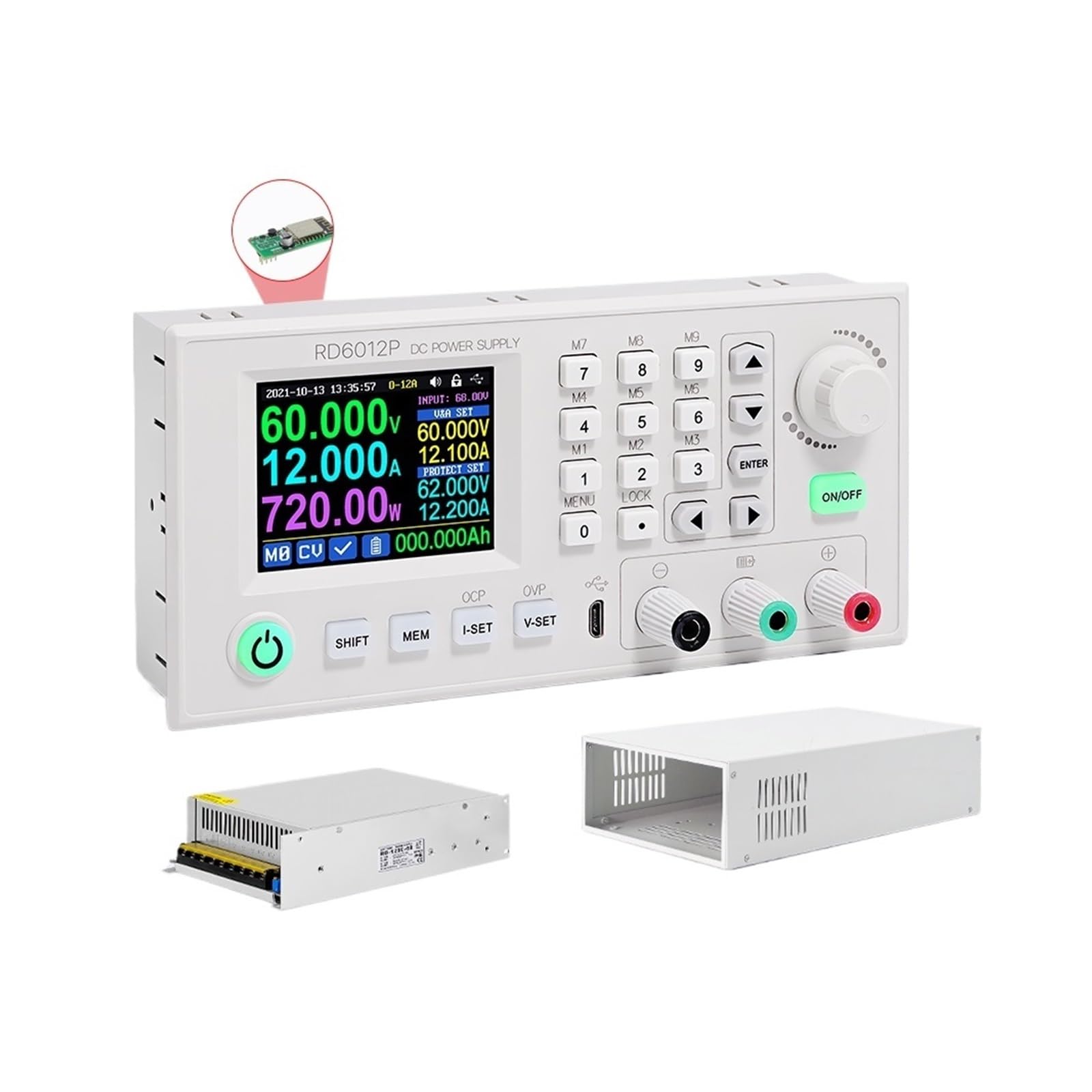 SWEWDSQG RD6012PW 60V 12A 5 Digit Adjustable Bench Power Supply Set With S800 and 800W PSU not Assembled Suitable