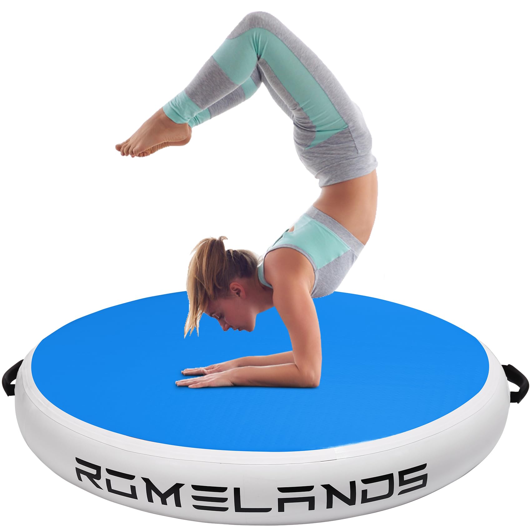 Airspot Air Matte Track, 100CM Aufblasbare Tumbling Matte Air Barrel, Rund Yoga Trainings Gymnastikmatte füR Zuhause Taumel Turnhalle Ausbildung Turnmatte Sportmatte