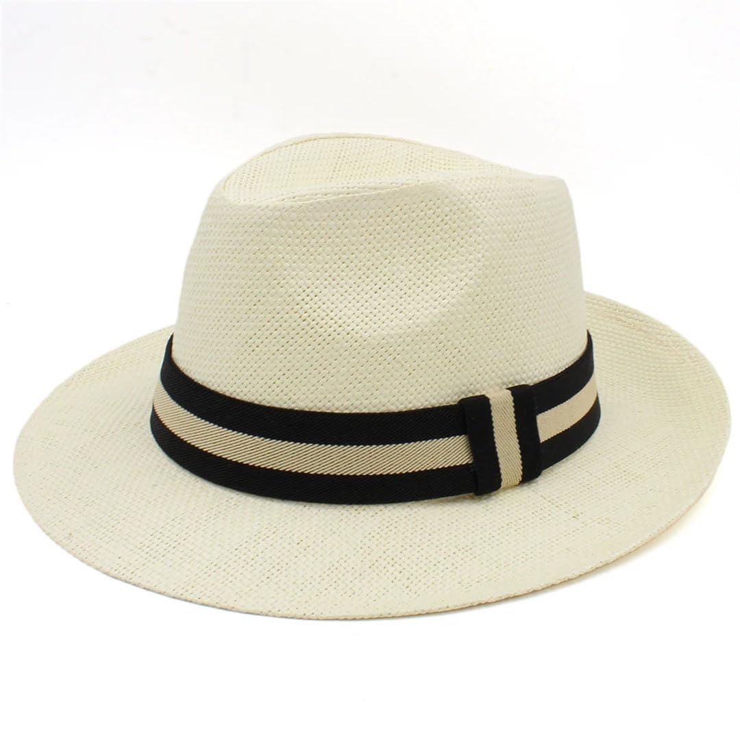 Cappello da sole classico a tesa larga da uomo e da donna, in paglia