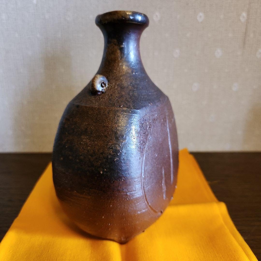 備前焼 高原敏 四方酒徳利 酒器 共箱付き 伝統工芸士 備前焼高原