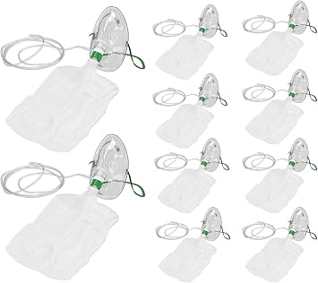 Endure Elongated Non-Rebreathing Oxygen Mask,Pack of 10, Rebreather Oxygen Mask Pediatric