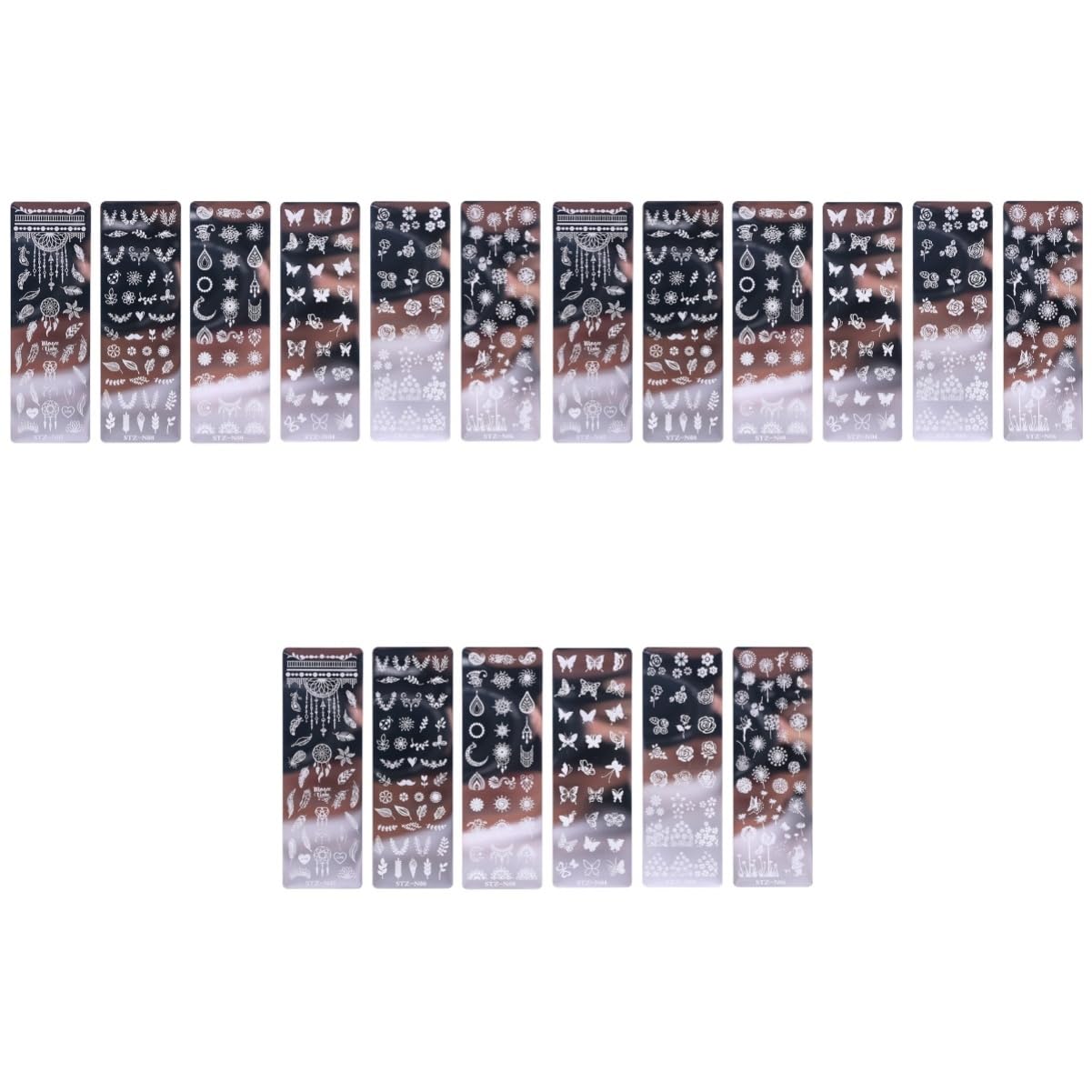 3 Set Piaste Per Stamping Unghie Acciaio Inossidabile Con Floreali E Farfalle Decorazione Nail Art E Creativa Per 6 Pezzi*3
