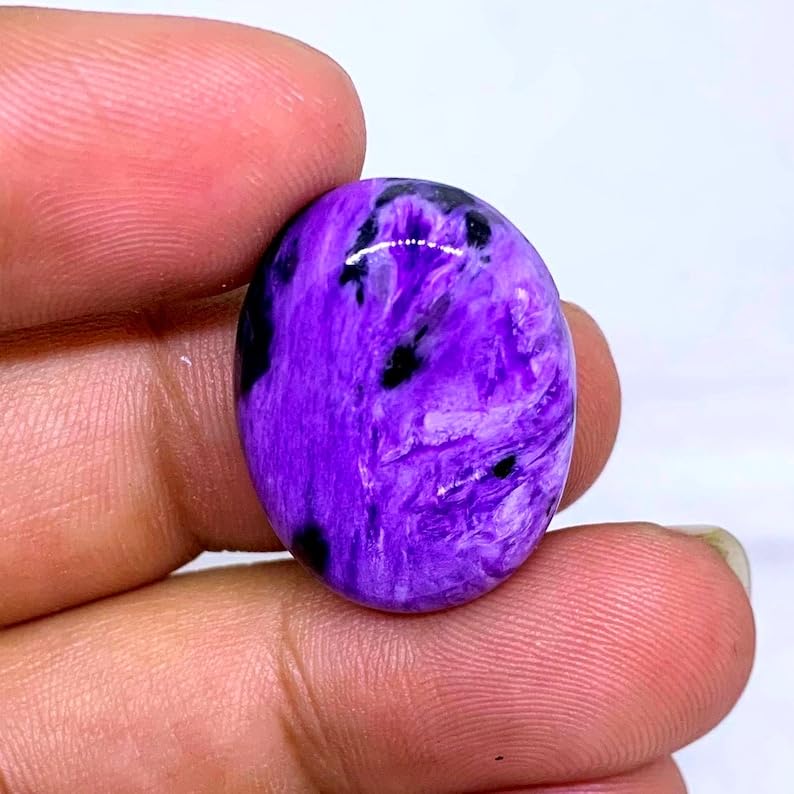 Charoite naturelle de qualité gemme cabochon ovale pour haute joaillerie DIY - 2