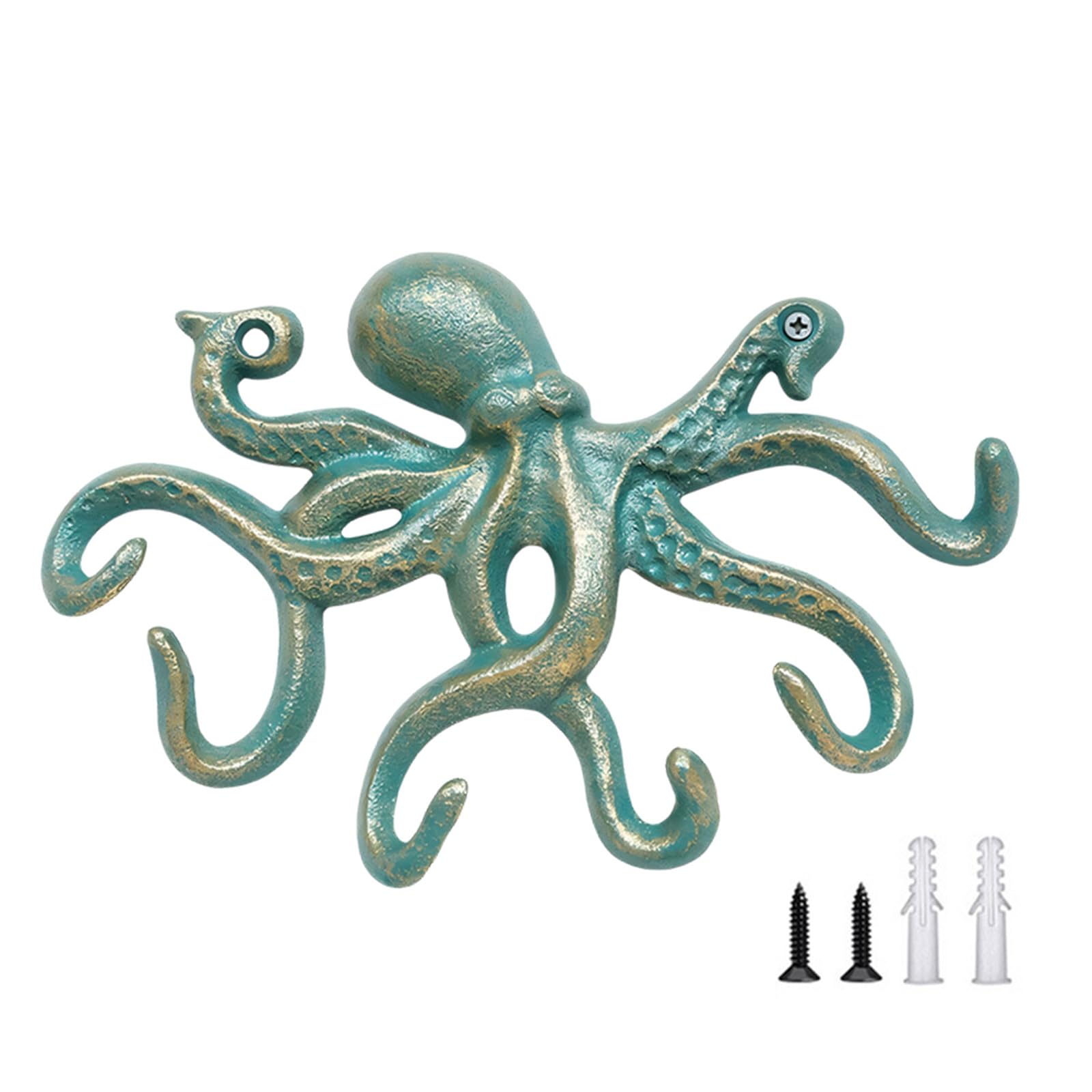 Tsophreniq Handcrafted Octopuses Metal Wall Hook for Keys Offices and Home Decoration Towel Rack Outerwear Hanger Traditional Wall Fasteners for Keys