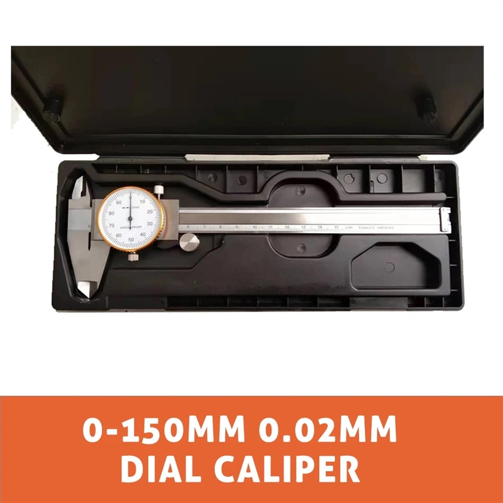 Calibradores De Esfera Metálica A Prueba De Golpes De Alta Resolución De 0,01mm/0,02mm, Calibrador Vernier De Diámetro De Profundidad De Acero Inoxidable (Size : 150mm 0.02mm)