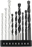 Conjunto de Brocas para Furadeira, 9 Peças, 5mm/6mm/8mm, para Metal, Madeira e Concreto