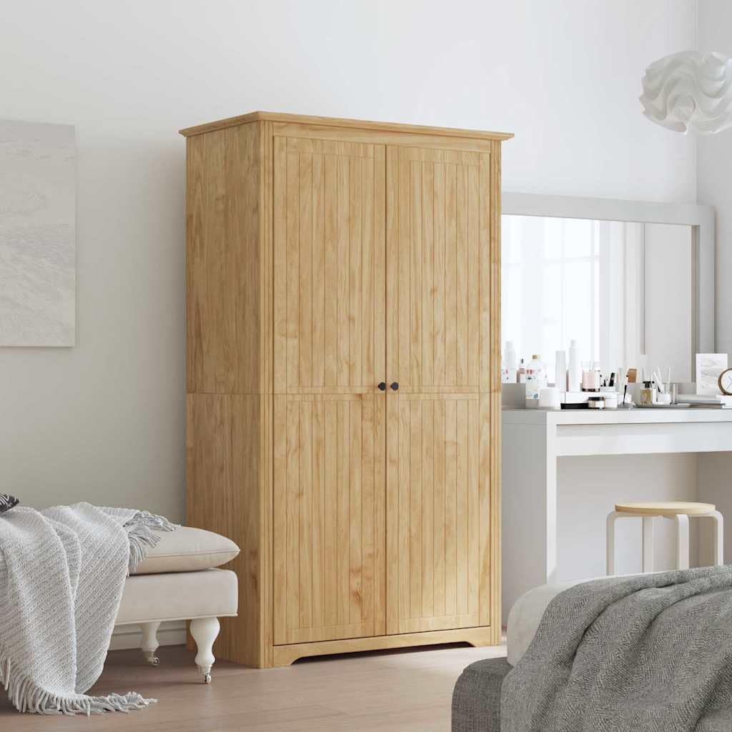 Armoire BODO Marron Miel 53,5 x 99 x 173 cm Bois d'ingénierie Meuble Rangement Chambre Salon avec 2 Portes pour vêtements et Accessoires