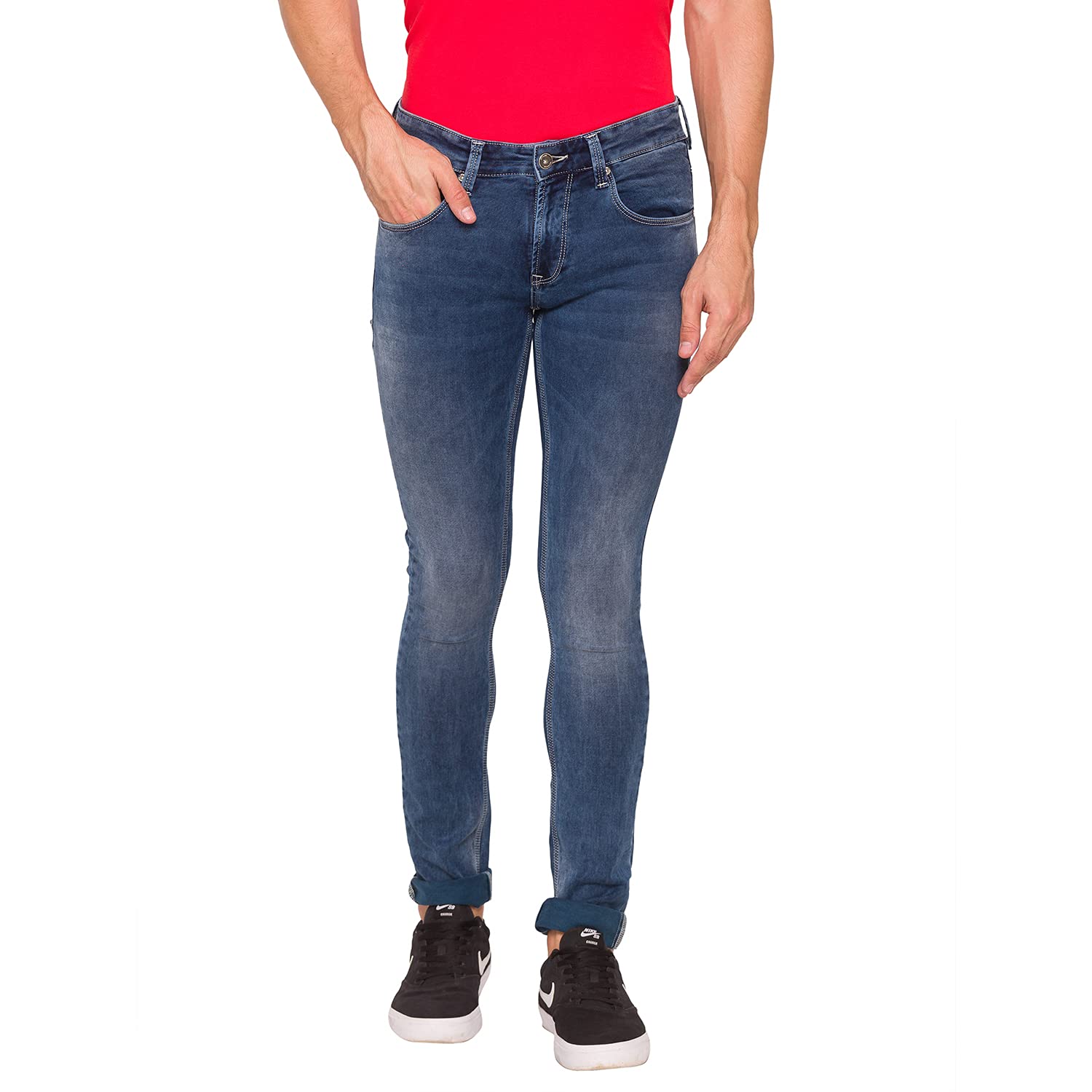 spykar Men's Cotton Skinny Fit Full Length Jeans (Mid Blue) (SKN-02BA-22)-picture-10
