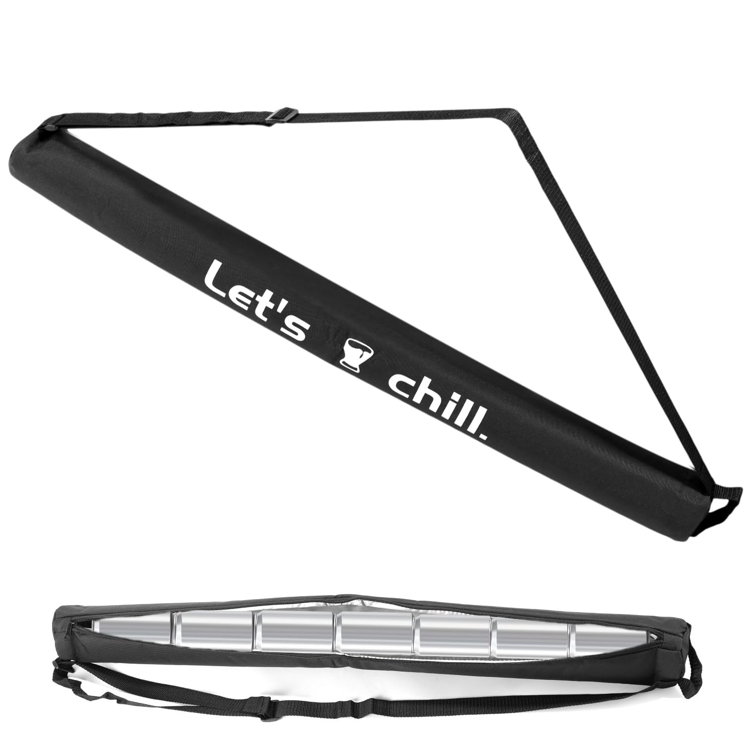 Golf Beer Cooler Sleeve, Leak-Proof 7-Can Insulated Cooler Sleeve with Adjustable Strap Beer Drink Cooling Accessories Cold Drink Sling Bag Gifts for Most Golf Bags Styles & Types