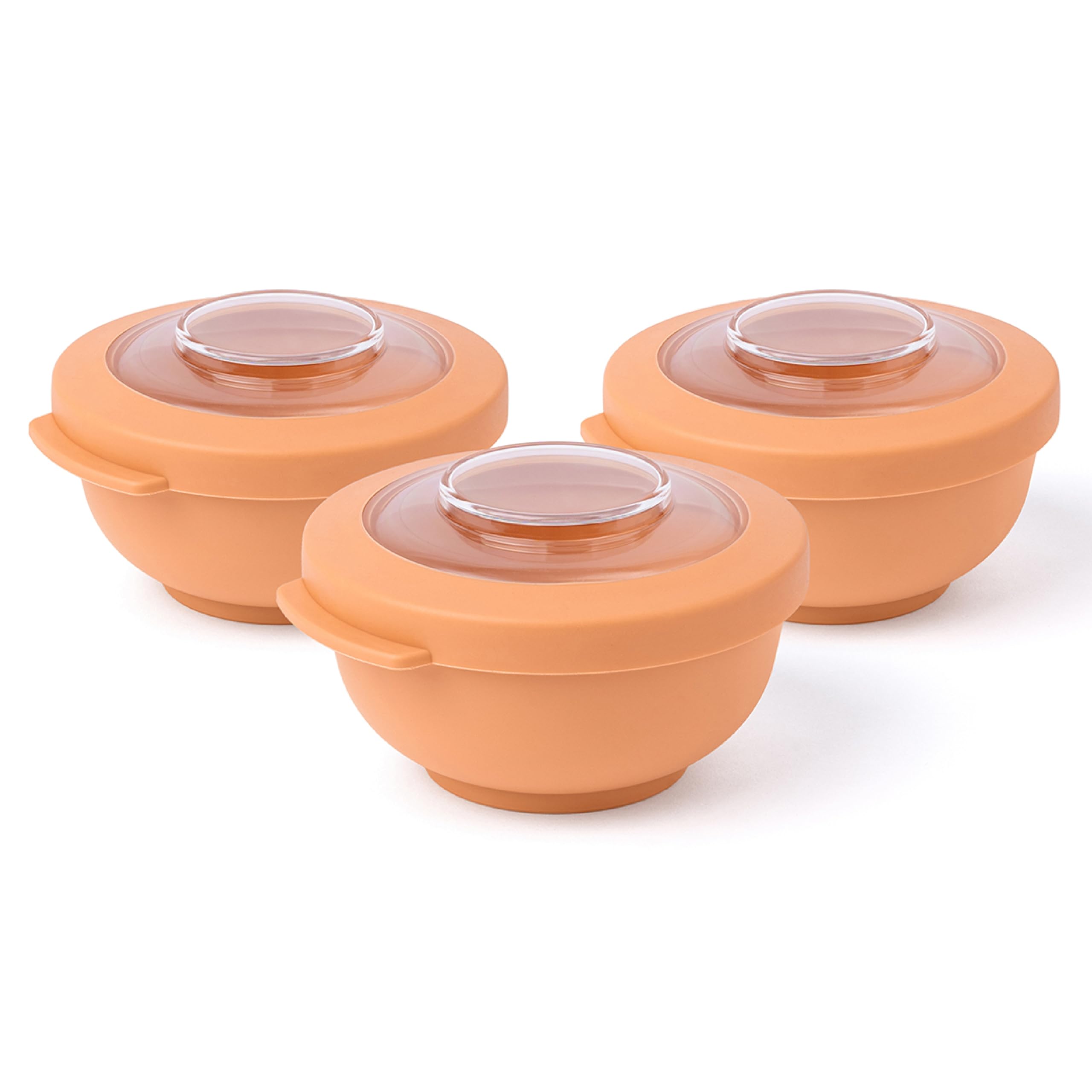 Amuse Tylla Saladier Set 3 Pièces | 3x200ml | Boîte De Rangement Avec Couvercle Pour Meal Prep & Snacks | Boîte Alimentaire En Plastique Sans BPA | Compatible Lave-vaisselle | Peach