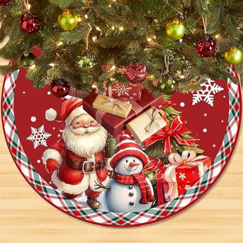 BSITSSS 90 cm, saia de árvore de Natal, boneco de neve, saia para árvore de Natal, tapete redondo árvore de Natal, base de árvore, manta de pé árvoreNatal, decoração de casa para NatalPai Natal