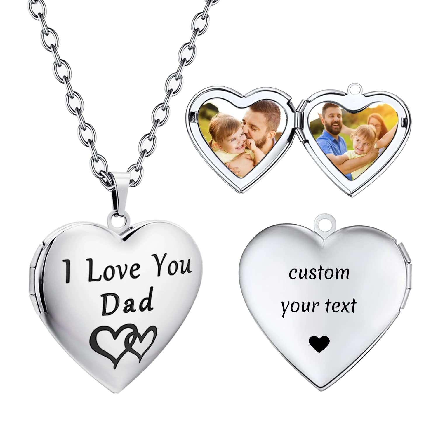 PHOCKSIN Personalized Locket Necklace for Women Photo Necklace with Customized Picture Birth Flower Birthstone Customizable Birthday Gifts