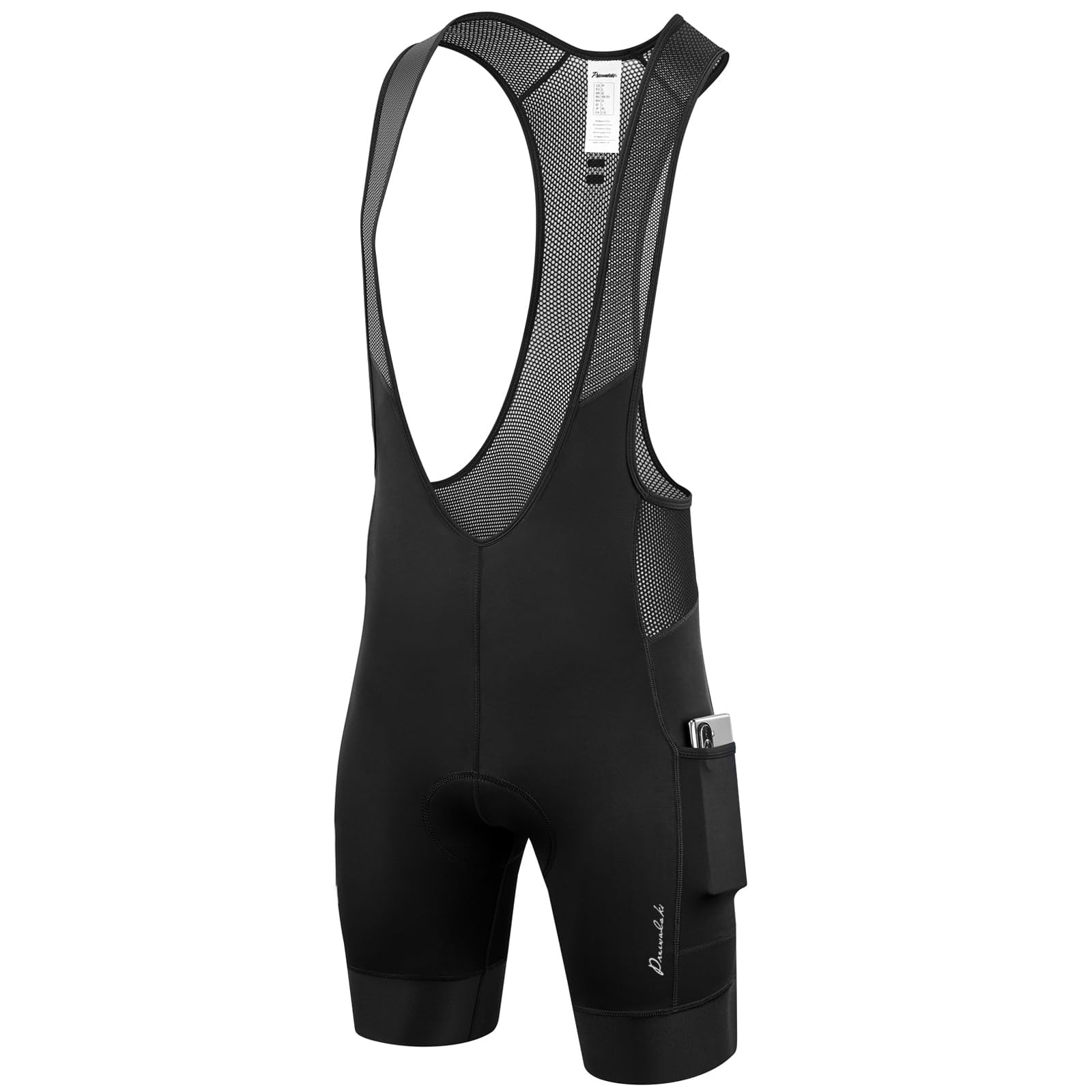 Przewalski - Culote con Tirantes para Hombre con Bolsillos para teléfono, Acolchado 4D Transpirable, para Ciclismo