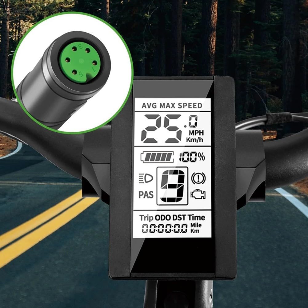 C965 LCD Display für Bafang Motors E Bike Zubehör für BBS01B BBS02B 36V 48V 750W, Anzeige Geschwindigkeit, Batterie und Entfernung