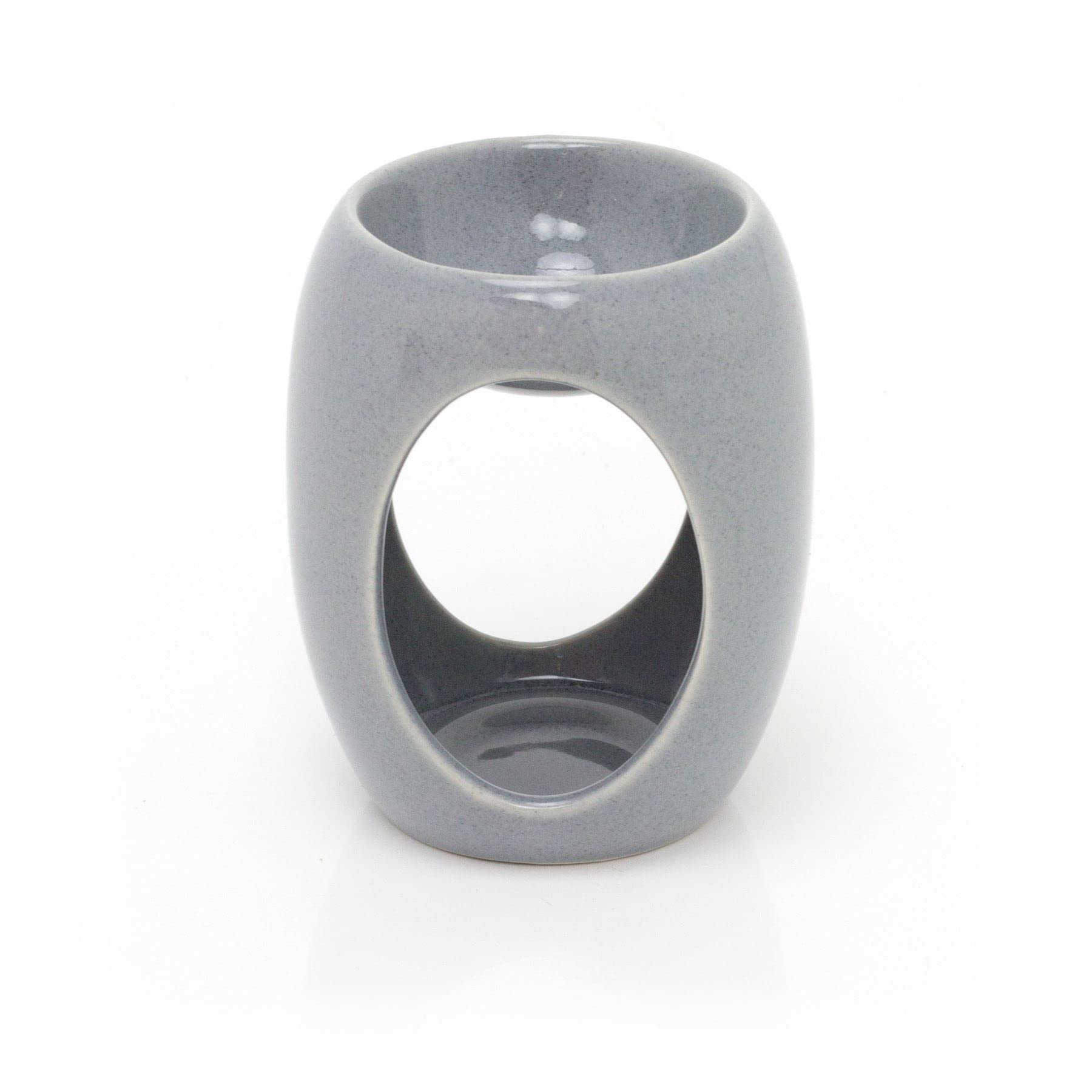 Carousel 10Cm Grey Ceramic Wax Melt Burner Fragrance Oil Burner | Essential Oil Diffuser Tealight Candle Holder | Aroma Lamp Candle Diffuser