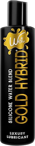 Wet Lubricante híbrido Gold de silicona y a base de agua, rendimiento duradero, fórmula premium, pH equilibrado, hipoalergénico, sin glicerina ni