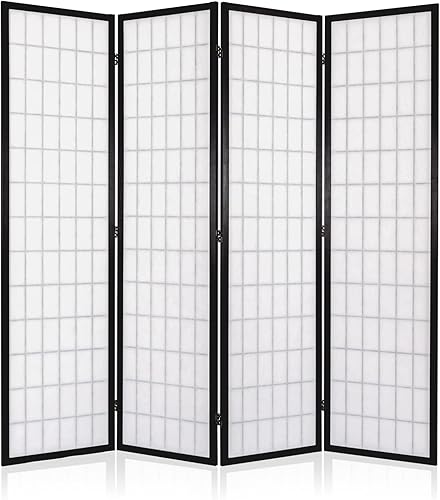 Miniatura 8 de Salfanre Shoji - Divisor de habitación de 4 paneles, pantallas de privacidad plegables japonesas para separar habitaciones, divisor de habitación