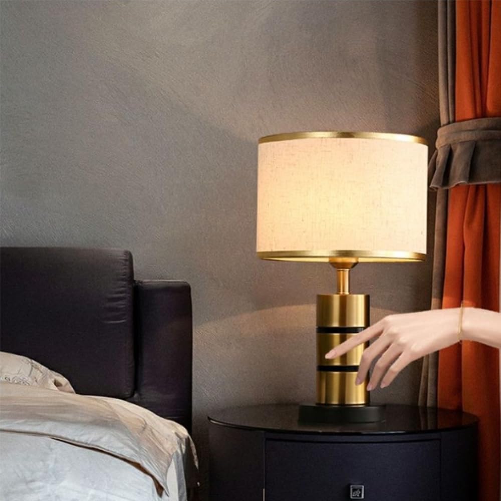 Mengjay Lampe de Table en Métal,E27 Lampe Chevet de Nuit Abat-jour Chambre,Design Moderne et Classique,Lampe de Bureau pour Salon Chambre(pas d'ampoule) (A)
