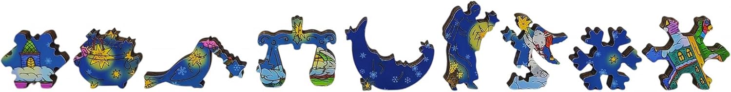 Wooden Puzzle for Adults - Uniquely Shaped Pieces - Made in The USA by FoxSmartBox - 140 Pieces - The Starfall