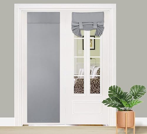 Miniatura 9 de PI Cortina opaca de velcro para puerta cortina de privacidad con aislamiento térmico para puerta de cristal aula puerta corrediza pantalla de amarre