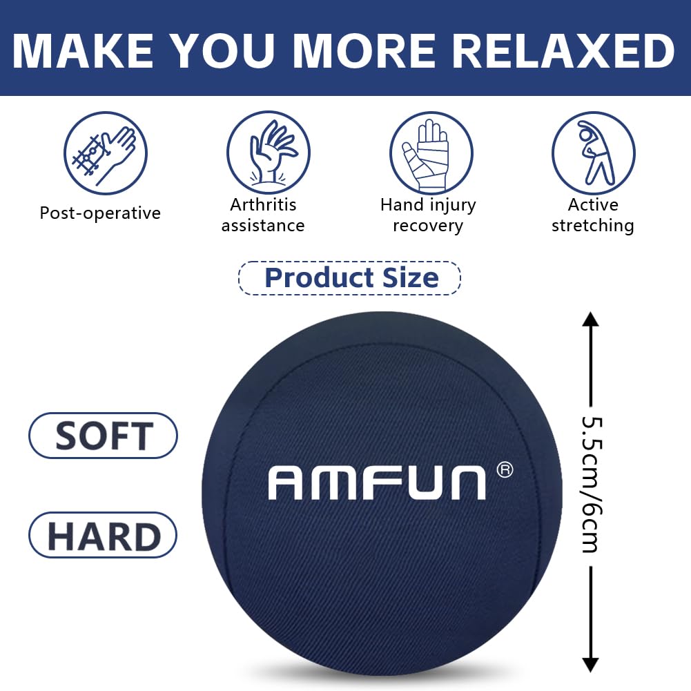 AMFUN Pallina Antistress Mano, Terapia Palline Palla per Riabilitazione, Terapeutiche Spremere Palle Dito Grip Uovo Gelper Riabilitazione Fisioterapia Esercizi