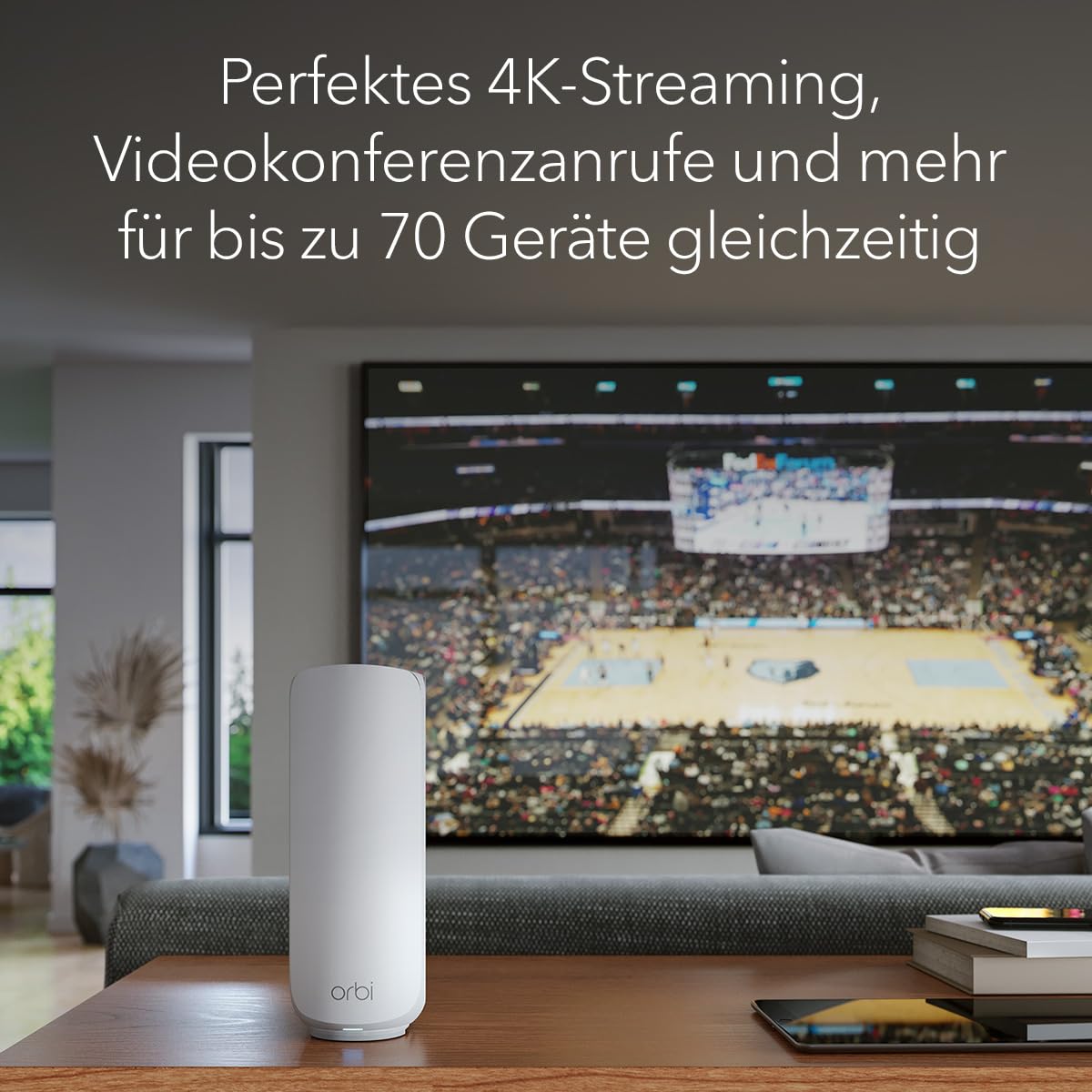 NETGEAR Orbi Serie 370 | Mesh WiFi 7 System | RBE372 | Mesh WiFi 7 Router + 1 Satellit | Bis zu 3,6 Gbit/s | Abdeckung bis 240 m² | 70 Geräte | 2,5-GB-Internetport | Dual-Band BE3600 | 2 Pack