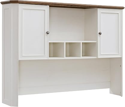 T4TREAM 59" Farmhouse Wood Desk Hutch with Ample Storage, Only Match VSC Series Farmhouse Desk Antique White
