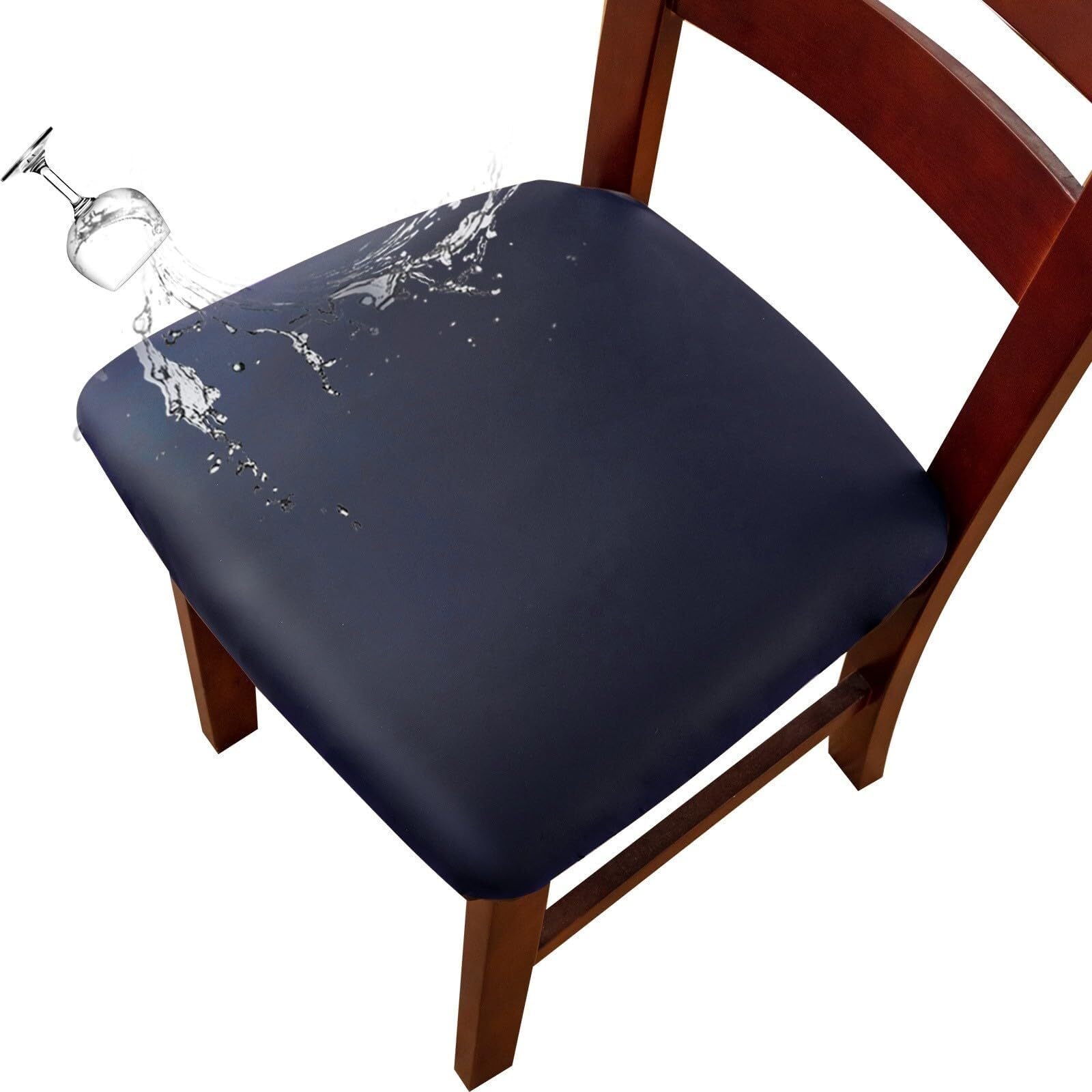 NMVAWIPT Waterproof PU Leather Dining Chair Seat Covers, Stretch Cushion Protector Slipcovers For Office Hotel Restaurant(4#,4 Set)