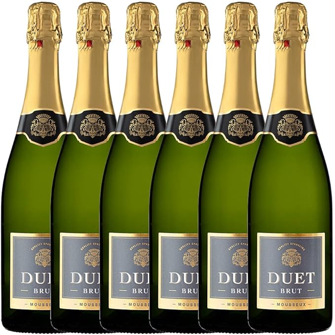 DUET Vino Espumoso Blanco Brut - Pack de 6 botellas de 750ml