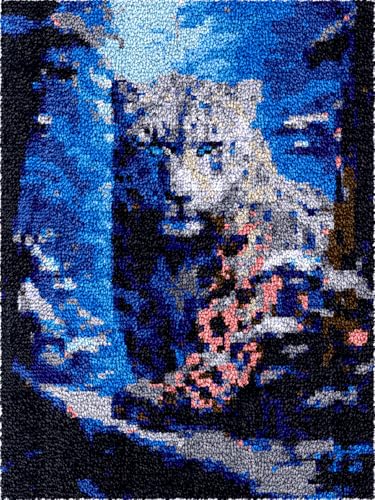 Alfombra con aguja de pestillo de leopardo para decorar tu salón con manualidades DIY