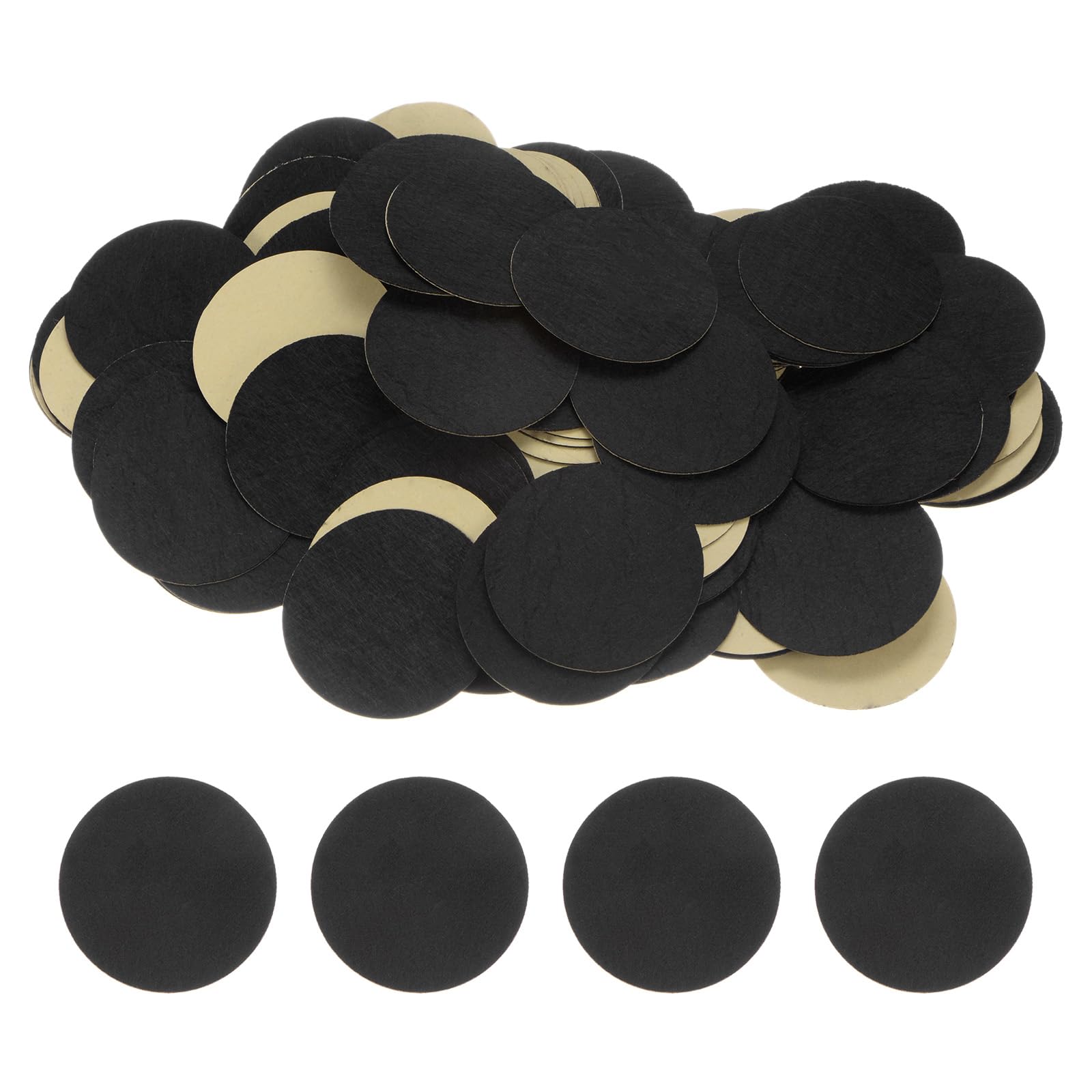 HARFINGTON 200pcs Round Adhesive Felt Circles, 67mm 3" Pre Cut Felt Craft Stickers Non-Woven Mini Felt Fabric Circles for DIY Sewing Handcraft Cut Projects Craft Finishing, Black