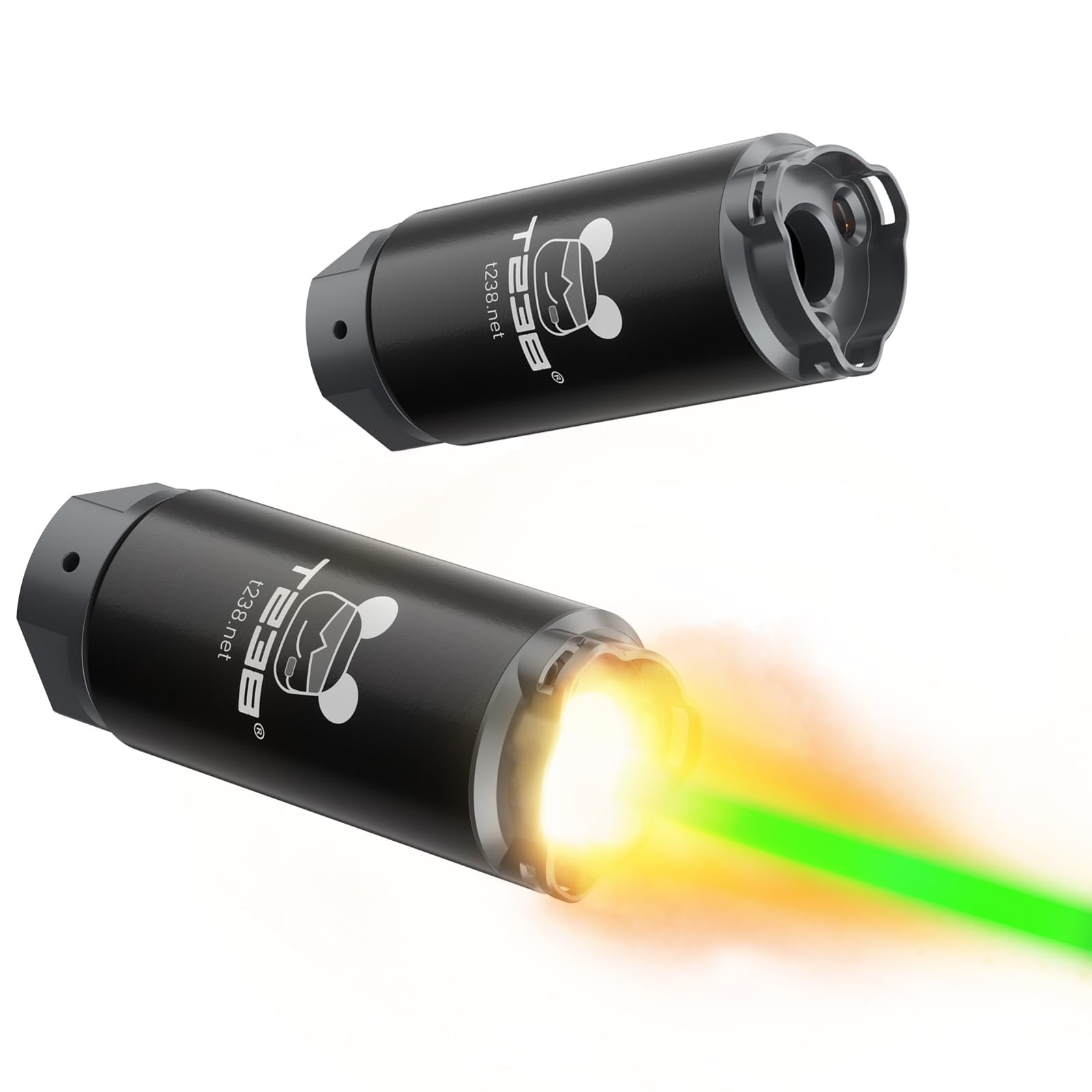 Genérico T238 Silenciador Trazador para Airsoft, 92 mm, Negro/Gris, con Fogonazo Frontal, Compatible con Bolas de 6 mm