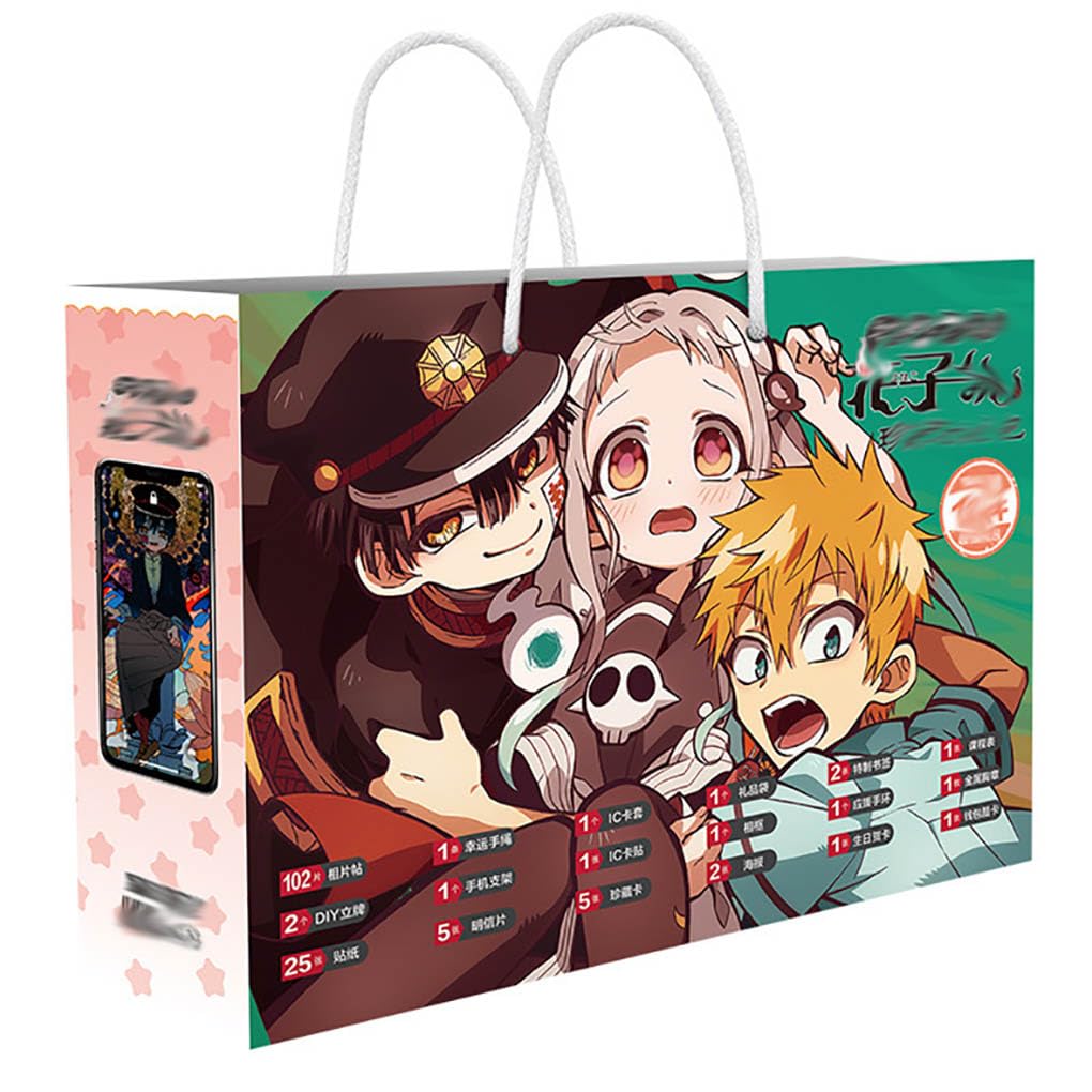 18 Toilet Bounds Hanako Kun Lucky Bag Decor | Anime Figure Acrylic Stand, Stickers, Cards, Bracelet, Curriculum, Poster, Badges, Bookmark | Hanako Kun Merch Box Set