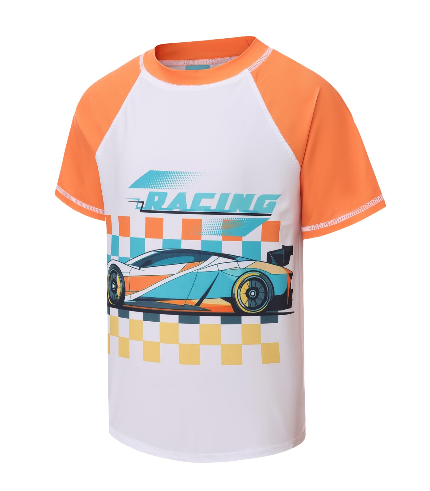Aisyee Schwimmshirt Jungen Einteiler Kurzarm Badeshirt Kinder Jungen Badeanzug 104 164/4-16 Jahre