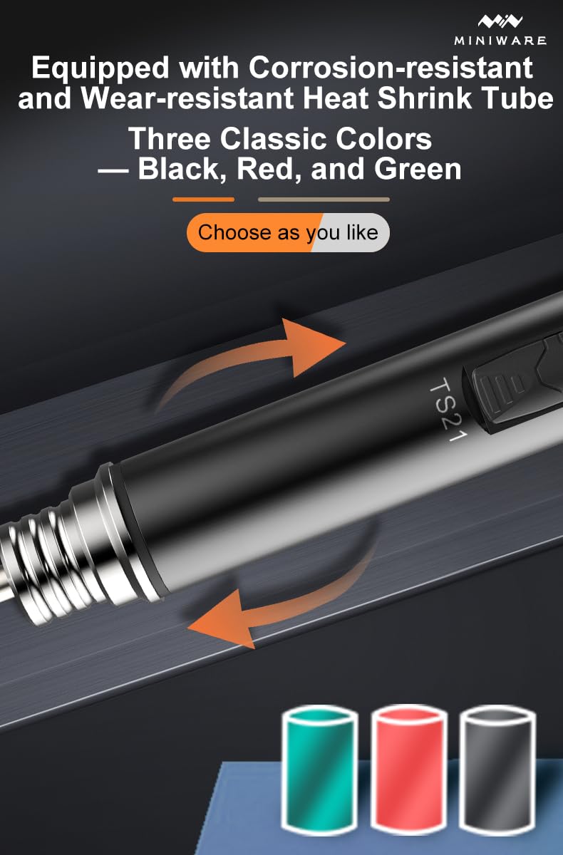 TOOLSAGE Kit de soldador TS21, iluminación frontal, soldadura de fusión en 3 segundos, calentamiento rápido, pistola de soldadura DC9-24V Max 100W con temperatura ajustable de 100-450 ℃, compatible